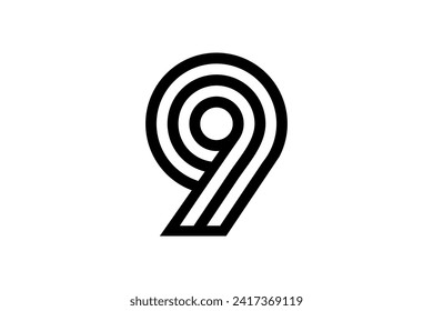 letter nine logo design  vector