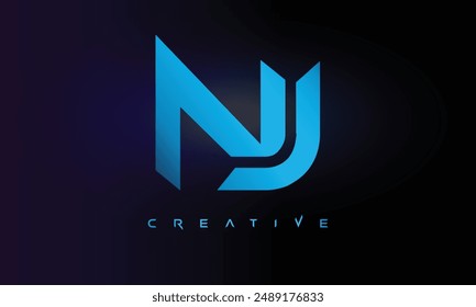 Letter NJ logo design creative custom clean two alphabet logo
