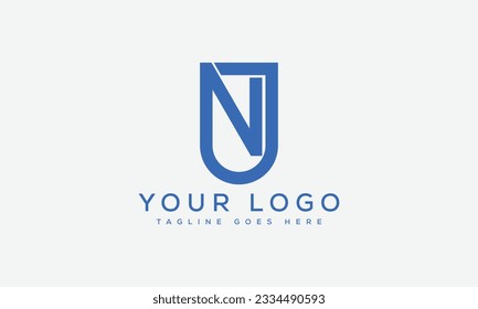 Ilustración vectorial de la plantilla de diseño del logotipo de NJ de la letra.