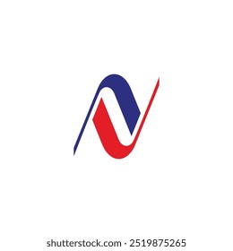 letra nj fita simples ligada geométrica logotipo vetor 