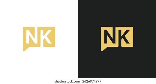 Carta NK Chat o Mensaje Diseño de Logo