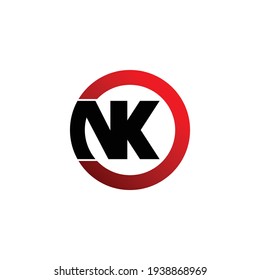 Letter NK circle logo design vector