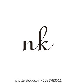 Letter nk connect geometric symbol simple logo vector