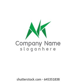 letter NK element logo design