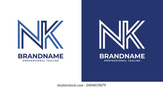 Logotipo de Monograma de la línea NK, adecuado para negocios con iniciales NK o KN