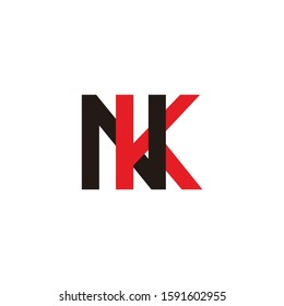 letter nk linked colorful logo vector