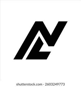 letter Nl or Ln typography logo