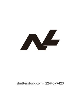 letter nl simple geometric logo vector 