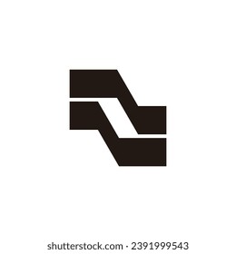 letter nl simple linked geometric logo vector 