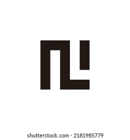 Letter NL square, outlines geometric symbol simple logo vector