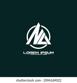 Letter NL triangle logo design vector