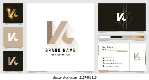 Letra logotipo de monograma NL o VL con diseño de tarjeta de visita