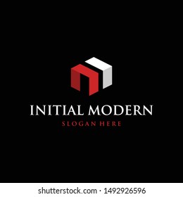 Letter NM Cube Creative Modern Logo