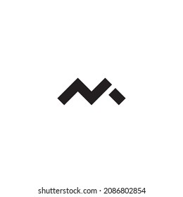 letter NM MN M N mountain simple symbol logo vector