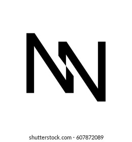 letter N,N black color logo vector