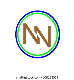 letter N,N brown color logo vector