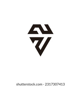 Letter NN diamond geometric symbol simple logo vector