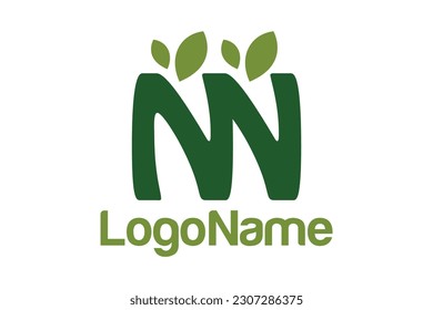 Letter NN and leaf concept. Very suitable for symbol, logo, company name, brand name, personal name, icon and many more.