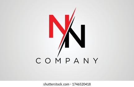 Letter NN Logo. Slice Logo Design Concept Template