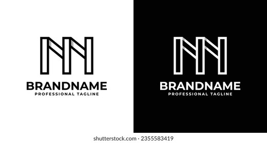 Logotipo de Monograma Carta NN, adecuado para cualquier negocio con iniciales N o NN.