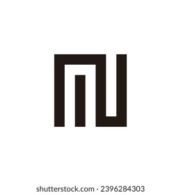 Letter nN square geometric symbol simple logo vector