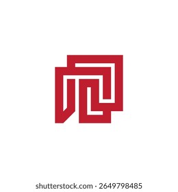 Vector de logotipo abstracto rojo de las líneas de la letra NN 