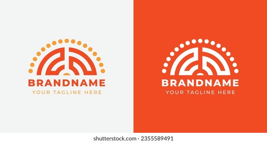 Letter NN Sunrise  Logo Set, suitable for any business with NN initials.