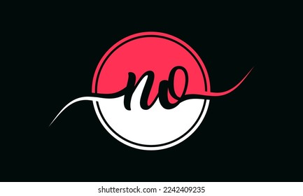 Letter NO logo with circle shape vector illustration.