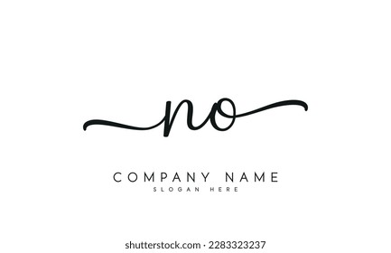 letter NO logo design handwriting signature style vector template.

