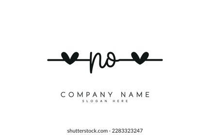 letter NO logo design handwriting signature style vector template.


