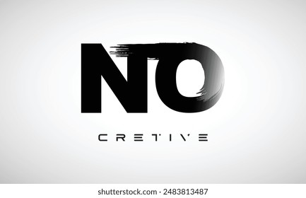 Letter NO logo logotype icon concept with brush style, and joining letter logo design vector	