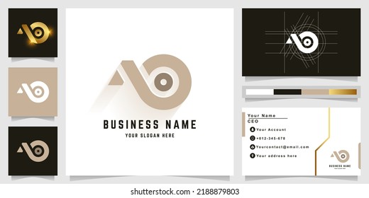 Logo de monograma de carta NO o Nb con diseño de tarjeta de visita