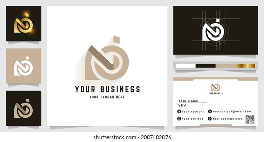 Letter NO or Nio monogram logo with business card design