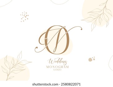 Letter NO ON elegant wedding monogram logo design