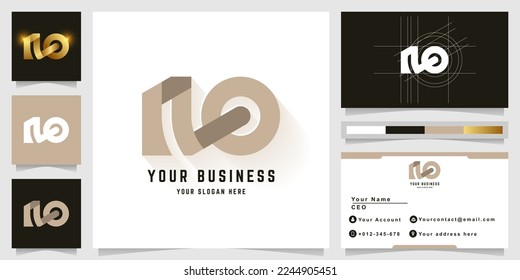 Logotipo de letra NO o RO monograma con diseño de tarjeta de visita