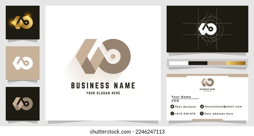 Letter NO or WO monogram logo with business card design