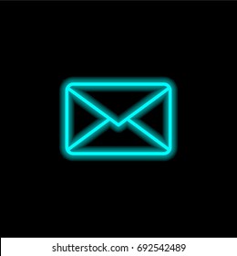 Letter Note blue glowing neon ui ux icon. Glowing sign logo vector