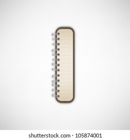  Letter I Notebook Vector