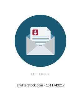 Letter Notification Icon. Flat style