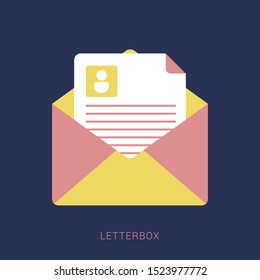 Letter Notification Icon. Flat style. Minimal flat icon