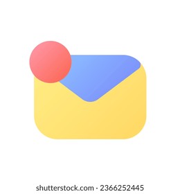 Letter notification pixel perfect flat gradient color ui icon. Inbox mail. Digital communication. Simple filled pictogram. GUI, UX design for mobile application. Vector isolated RGB illustration