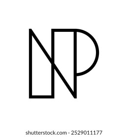 Letter NP minimal simple monogram logo