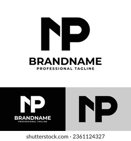 Letter NP Monogram Logo, suitable for any business with NP or PN initials.