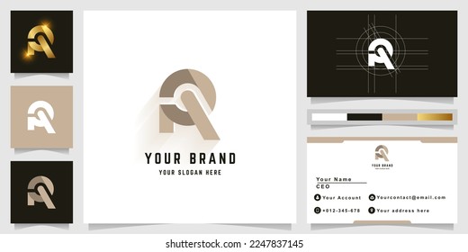 Letter NQ or AR monogram logo with business card design