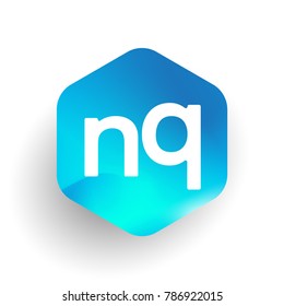 Letter NQ logo in hexagon shape and colorful background, letter combination logo design for business and company identity.
