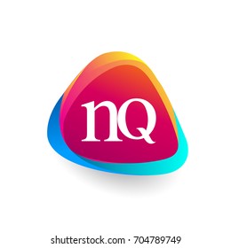 Letter NQ logo in triangle shape and colorful background, letter combination logo design for company identity.