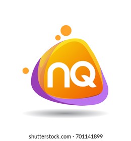 Letter NQ logo in triangle splash and colorful background, letter combination logo design for creative industry, web, business and company.