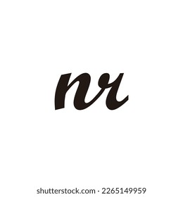 Letter nr connect geometric simple symbol logo vector