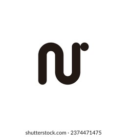 Buchstabe Nr Symbol für geometrisches einfaches Logo, Vektorgrafik