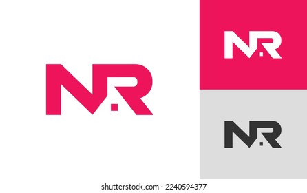 Letter NR with house roof logo design vector